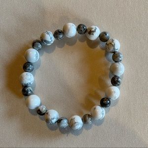 White and grey marble bracelet